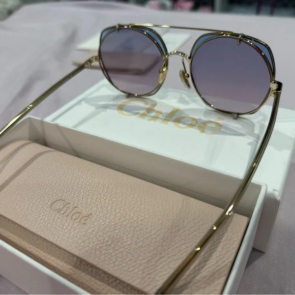 Brand new Chloe UV protection Sunglasses with Metallic Frames